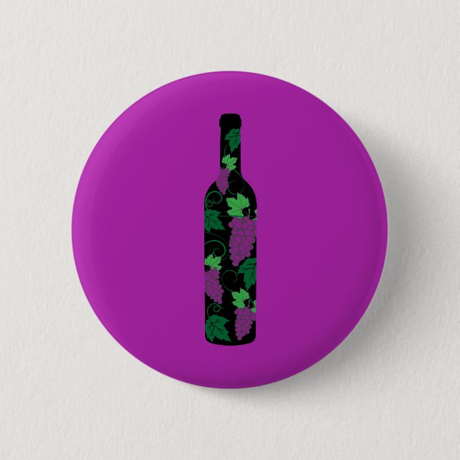 Badge Rond 5 Cm Wine Bottle Dark (Devant)