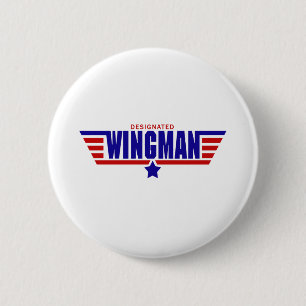 Badge Rond 5 Cm Wingman indiqué