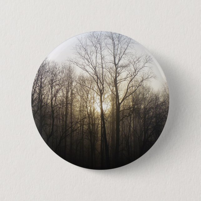 Badge Rond 5 Cm Winter Fog Sunrise Nature Photographie (Devant)