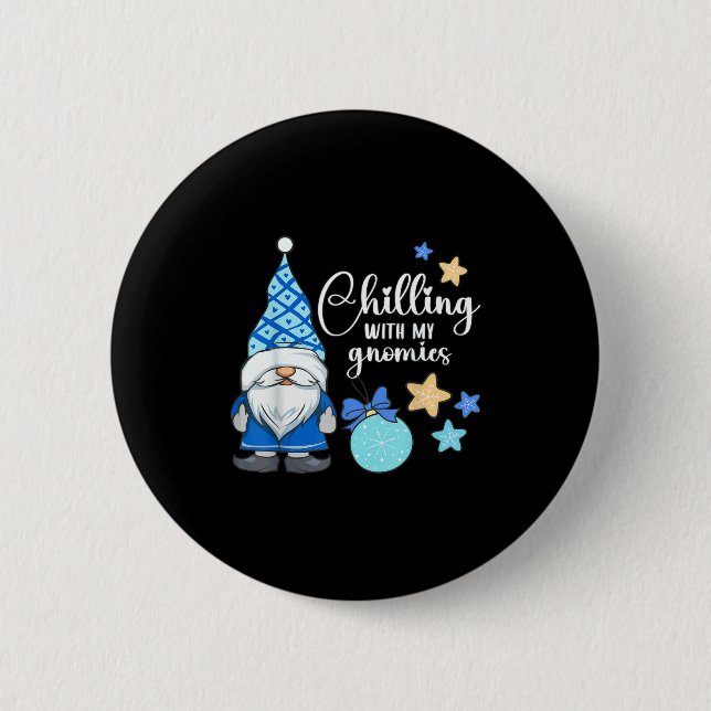 Badge Rond 5 Cm Winter Gnome, Nordic, Christmas Gnome  (Devant)