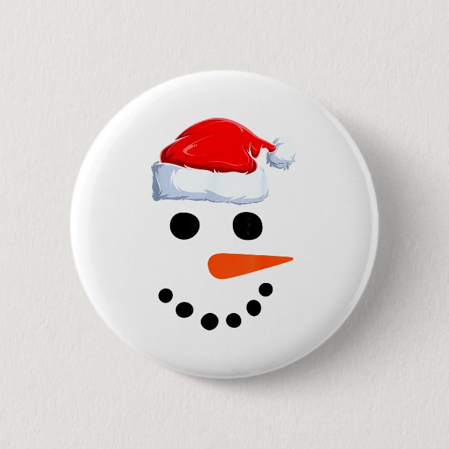 Badge Rond 5 Cm Winter Snowman Face Costume Christmas Snowman  (Devant)