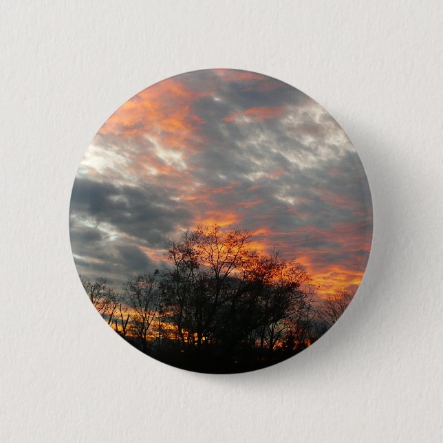 Badge Rond 5 Cm Winter Sunset Nature Paysage Photographie (Devant)