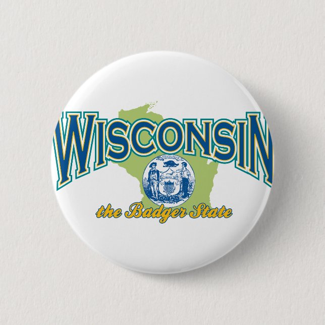Badge Rond 5 Cm Wisconsin (Devant)