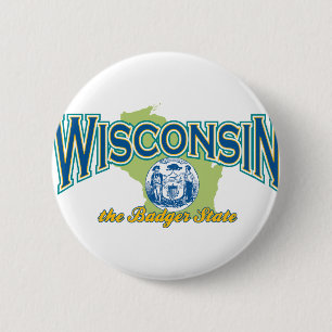 Badge Rond 5 Cm Wisconsin
