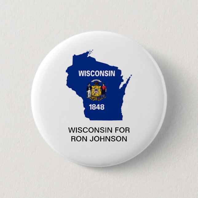 Badge Rond 5 Cm WISCONSIN for RON JOHNSON SENATE Button (Devant)
