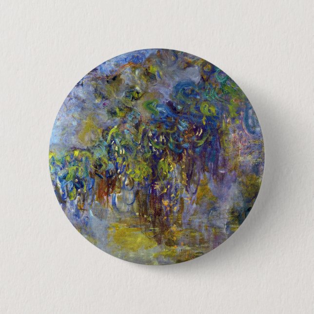 Badge Rond 5 Cm Wisteria (moitié droite) par Claude Monet (Devant)