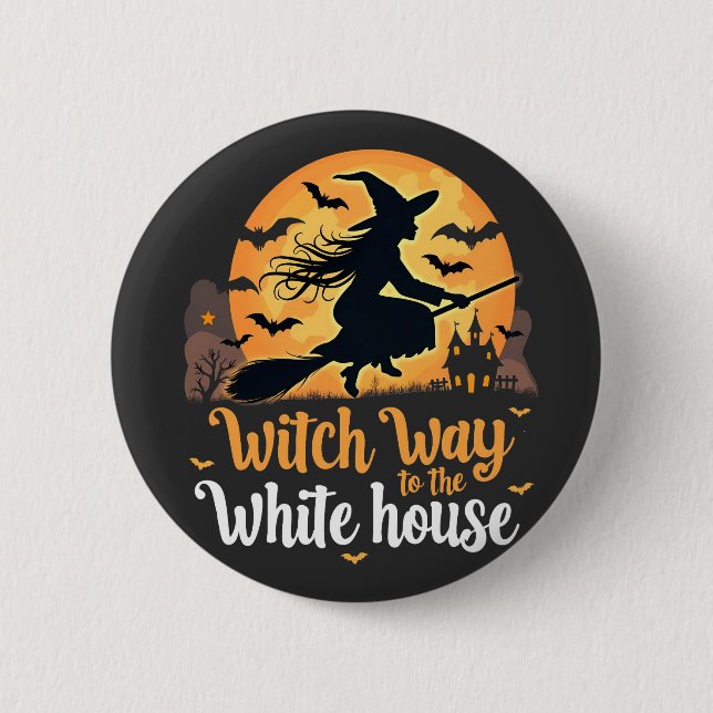 Badge Rond 5 Cm Witch Way à la Maison Blanche (Devant)