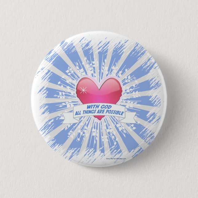 Badge Rond 5 Cm With God All Things are Possible (Devant)