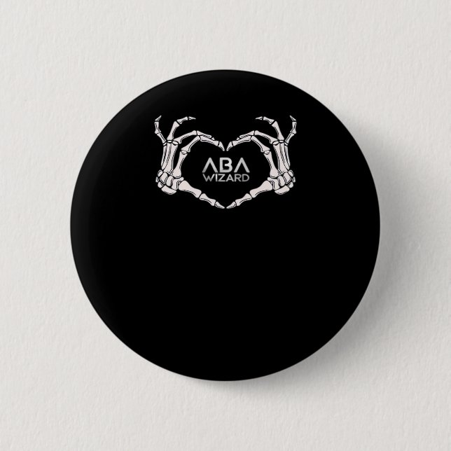 Badge Rond 5 Cm Wizard Classic - Skeleton Hands Heart (Devant)