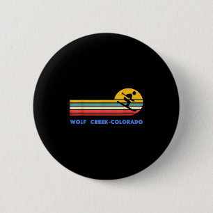 Badge Rond 5 Cm Wolf Creek Colorado Ski Skiateur Ski Rétro Coucher
