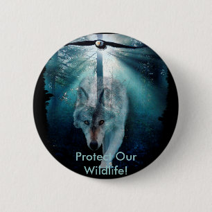 Badge Rond 5 Cm WOLF & EAGLE Wildlife Series