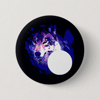 Badge Rond 5 Cm Wolf & Moon
