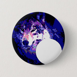Badge Rond 5 Cm Wolf & Moon