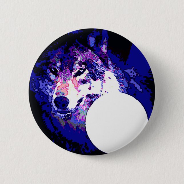 Badge Rond 5 Cm Wolf & Moon (Devant)