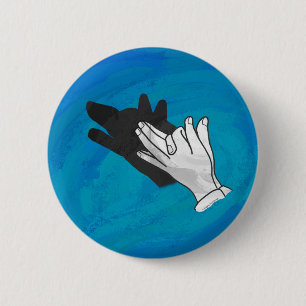 Badge Rond 5 Cm Wolf On Blue