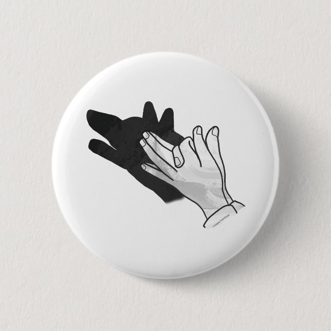 Badge Rond 5 Cm Wolf Silhouette (Devant)