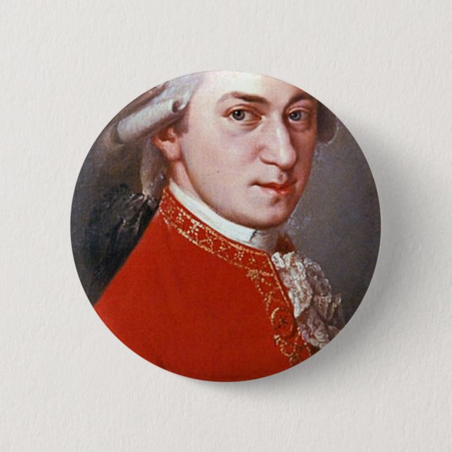 Badge Rond 5 Cm Wolfgang Amadeus Mozart (Devant)