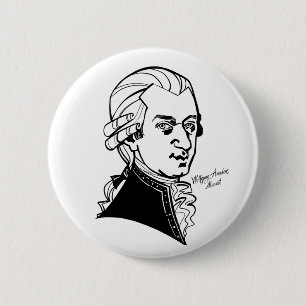 Badge Rond 5 Cm Wolfgang Amadeus Mozart