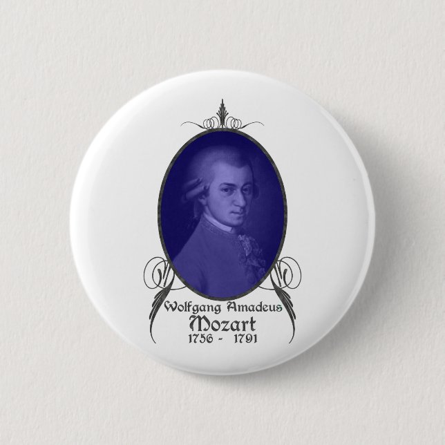 Badge Rond 5 Cm Wolfgang Amadeus Mozart (Devant)