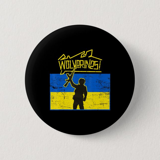 Badge Rond 5 Cm Wolverines d'Ukraine (Devant)