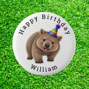 Badge Rond 5 Cm Wombat de fête mignon