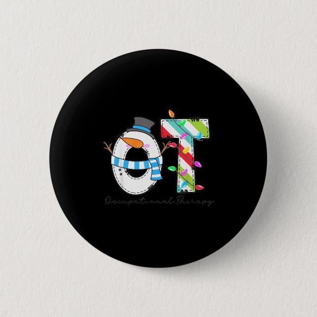 Badge Rond 5 Cm Women Christmas Occupational Therapy Ot Ota Snowma (Devant)