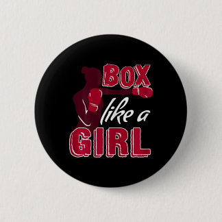 Badge Rond 5 Cm Womens Box Like A Girl Funny Boxing Gift For Kickb