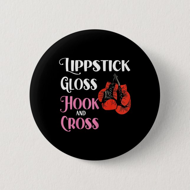 Badge Rond 5 Cm Womens Boxing Mma Kickboxing Lipstick Gloss Hock A (Devant)