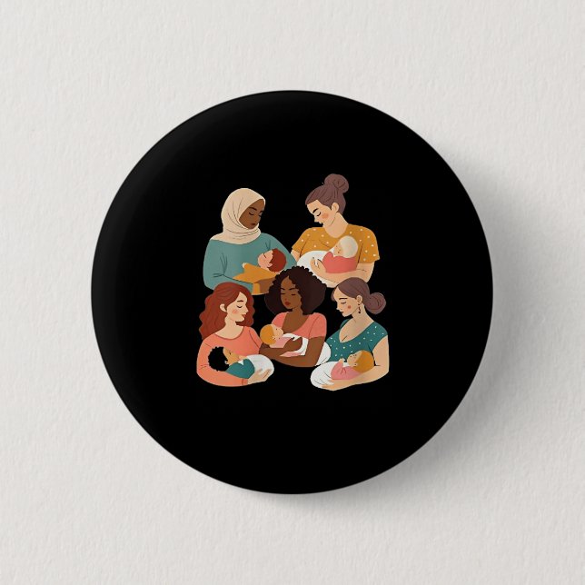 Badge Rond 5 Cm Womens Breastfeeding Lactation Consultant Birth Wo (Devant)