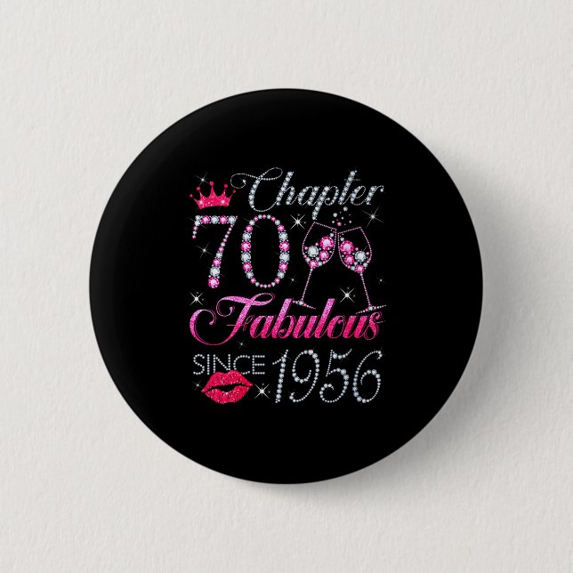 Badge Rond 5 Cm Womens Chapter 70 Fabulous Since 1956 70th Birthda (Devant)