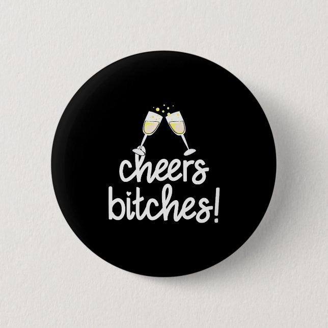 Badge Rond 5 Cm Womens Cheers Es Funny New Year's Eve V-neck  (Devant)