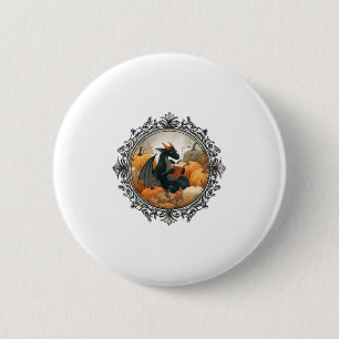 Badge Rond 5 Cm Womens Dragon Lecture Livres Avec Automne Citrouil