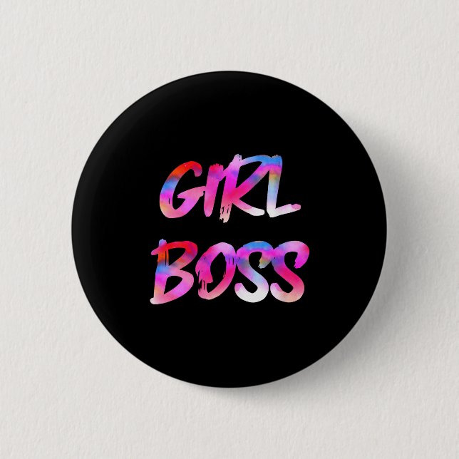 Badge Rond 5 Cm Womens Girl Boss V-neck  (Devant)