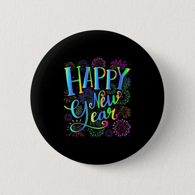Badge Rond 5 Cm Womens Happy New Year 2026 V-neck  (Devant)