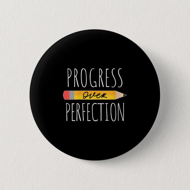 Badge Rond 5 Cm Womens Motivational Progress Over Perfection Back  (Devant)