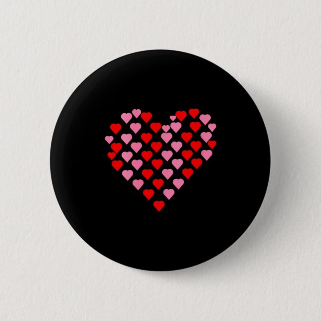 Badge Rond 5 Cm Women's Nk And Red Hearts Lovers Funny Valentine’s (Devant)