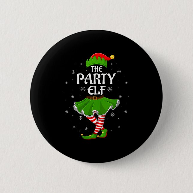Badge Rond 5 Cm Womens Party Elf Christmas Family Girls Women Elf  (Devant)