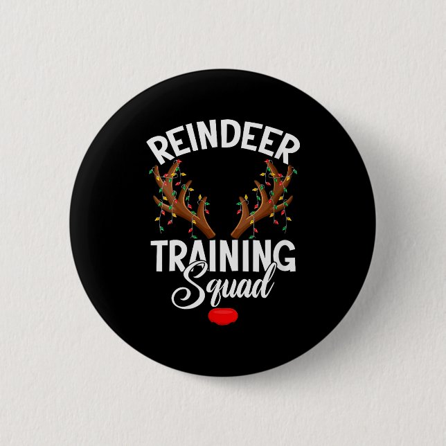 Badge Rond 5 Cm Womens Reindeer Training Squad Team Running Family (Devant)