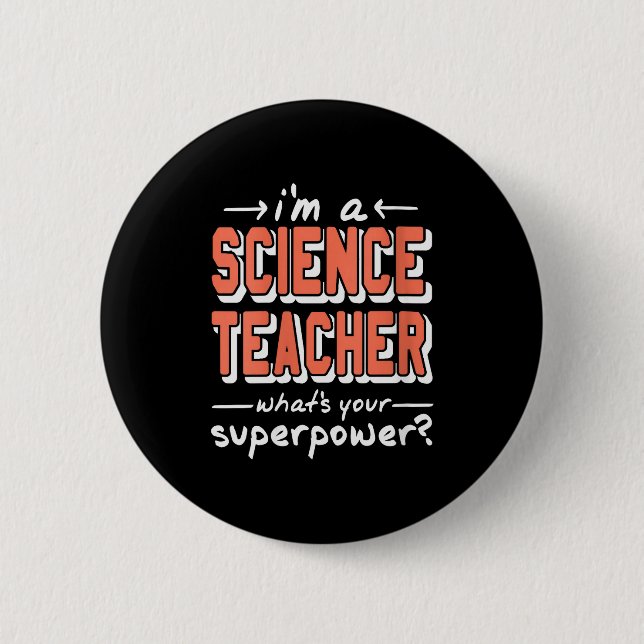 Badge Rond 5 Cm Womens Science Teacher Superwer Funny Nerd Pride V (Devant)