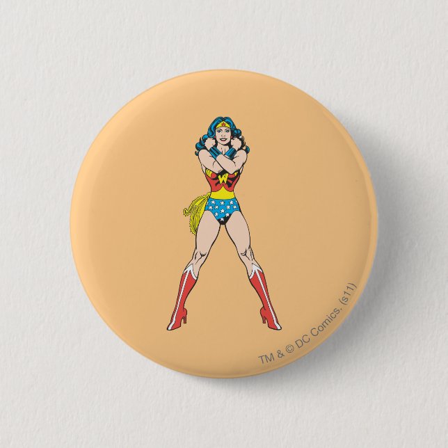 Badge Rond 5 Cm Wonder Woman Bras Croisés (Devant)