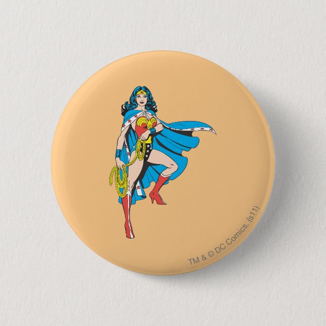 Badge Rond 5 Cm Wonder Woman Cape (Devant)