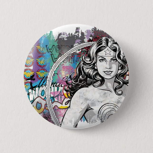 Badge Rond 5 Cm Wonder Woman Collage 6 (Devant)