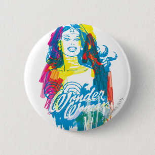 Badge Rond 5 Cm Wonder Woman Colorée 1