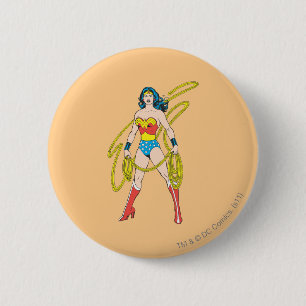 Badge Rond 5 Cm Wonder Woman détient Lasso 5