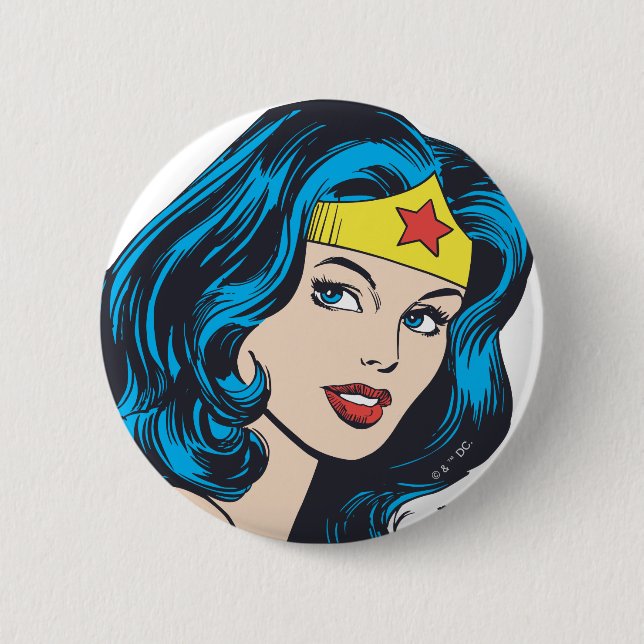 Badge Rond 5 Cm Wonder Woman Face (Devant)
