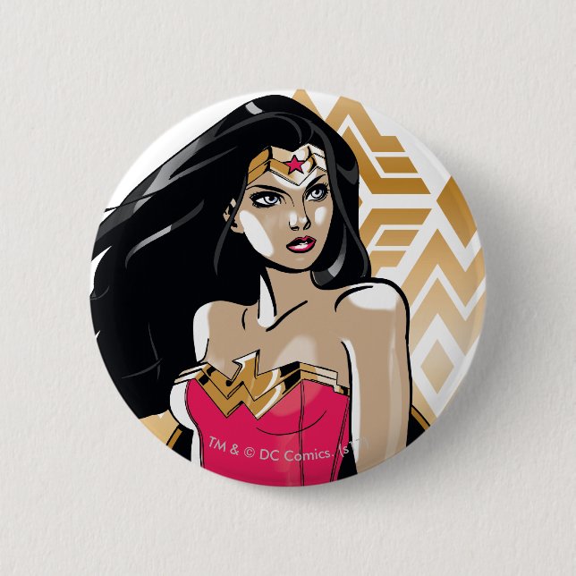 Badge Rond 5 Cm Wonder Woman Force (Devant)