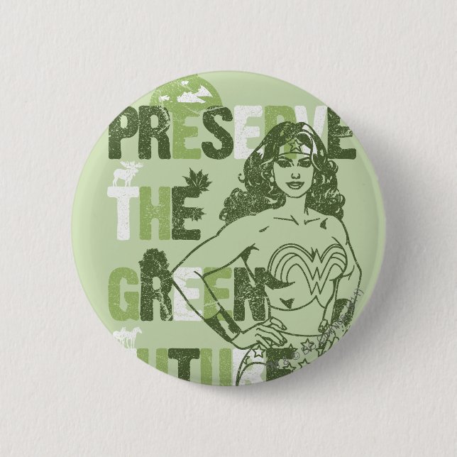 Badge Rond 5 Cm Wonder Woman Green Future (Devant)