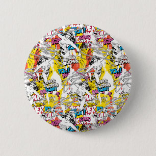 Badge Rond 5 Cm Wonder Woman Neon Motif
