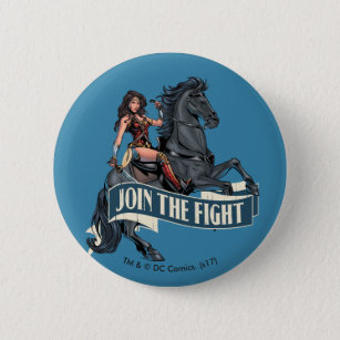 Badge Rond 5 Cm Wonder Woman on Horse Comic Art