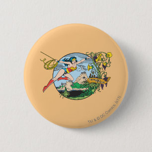 Badge Rond 5 Cm Wonder Woman Paradise Island